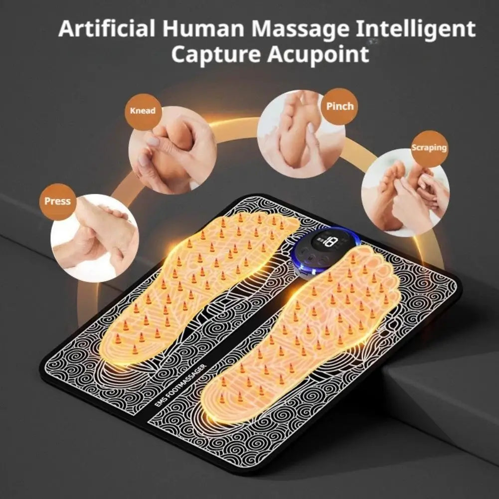 Portable EMS Foot Massager Pad – Smart Muscle Relaxation & Comfort Trainer for Home & Office