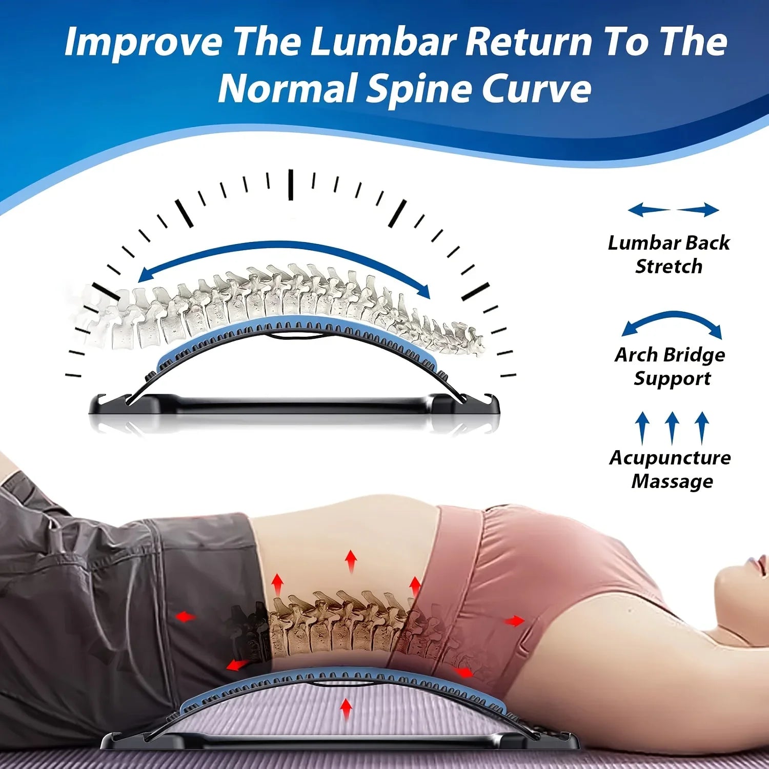 LumbarFlex Pro™ Adjustable Back Stretching Support